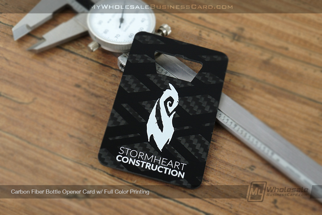 Carbon Fiber Bottle Opener Business Cards