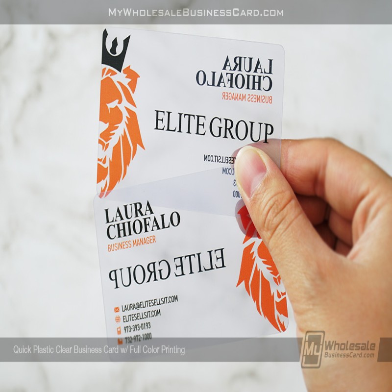 Quick Clear Plastic Business Cards