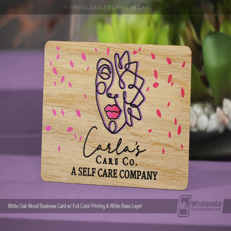 White Oak Wood Business Cards